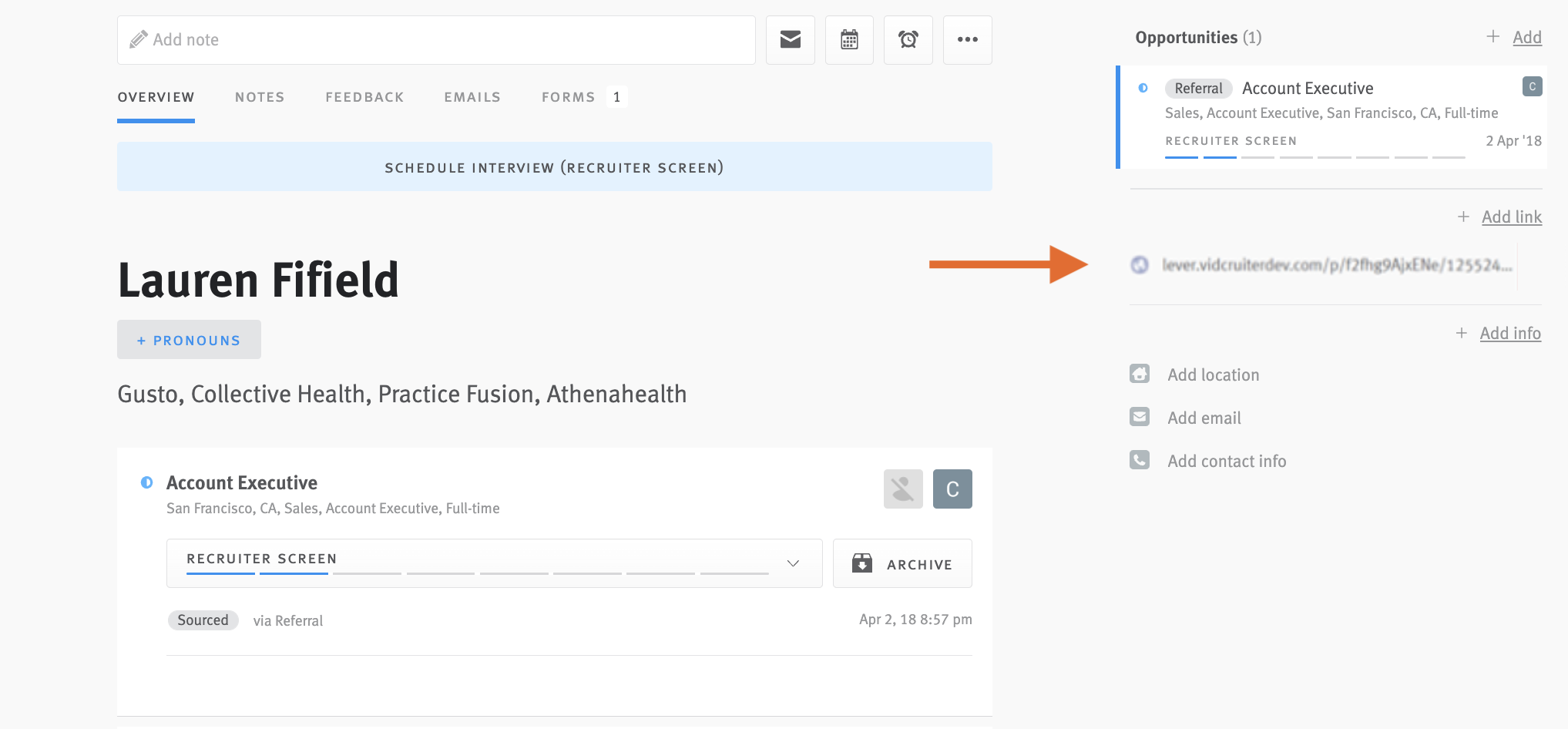 Enabling and using the VidCruiter integration – Lever Support