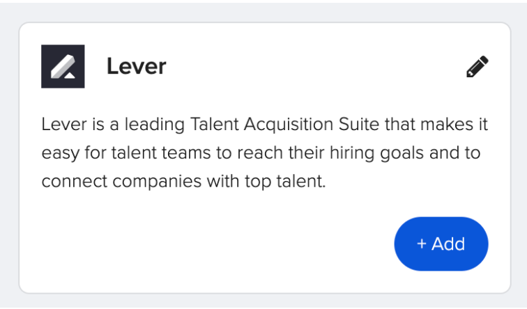 Lever listing tile in GoCo Marketplace