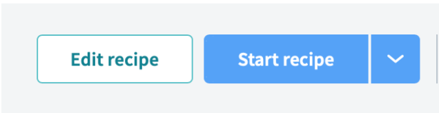 Edit recipe and Start recipe buttons in Workato