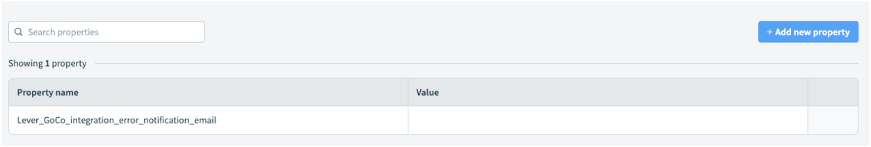 Property name and value fields in GoCo