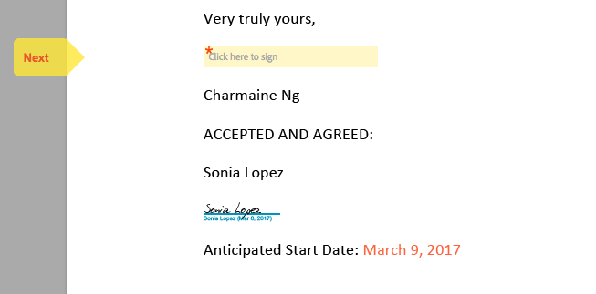 Company signatory field in Adobe Sign.