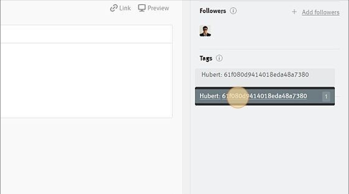 Hubert id tag on Lever posting