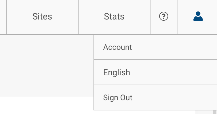 Menu extending from avatar icon