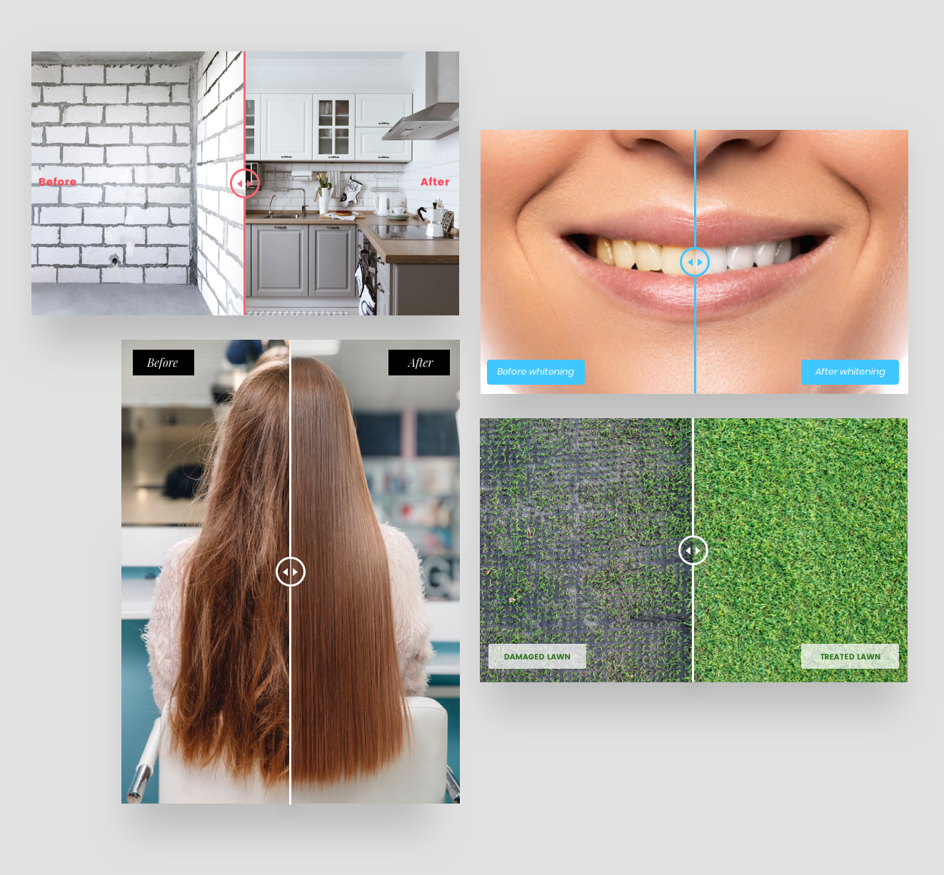 Examples of the before and after widget on a custom site