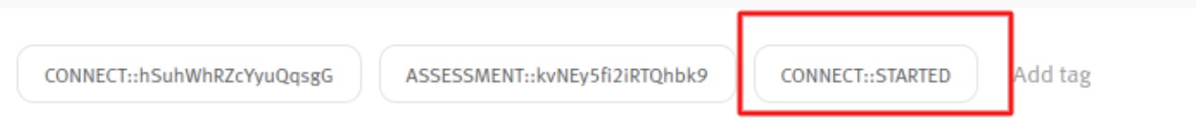 CONNECT::STARTED tag outlined on candidate opportunity profile in Lever