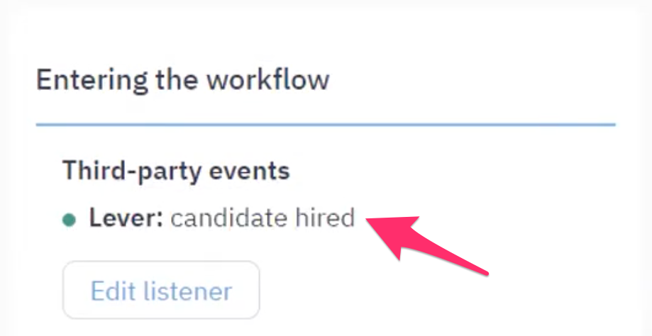 Lever test event listed under Third-party events header in Sora