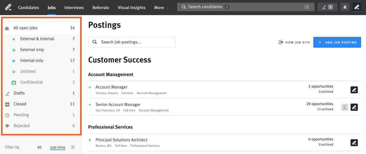 Understanding the differences between job posting states Lever Support