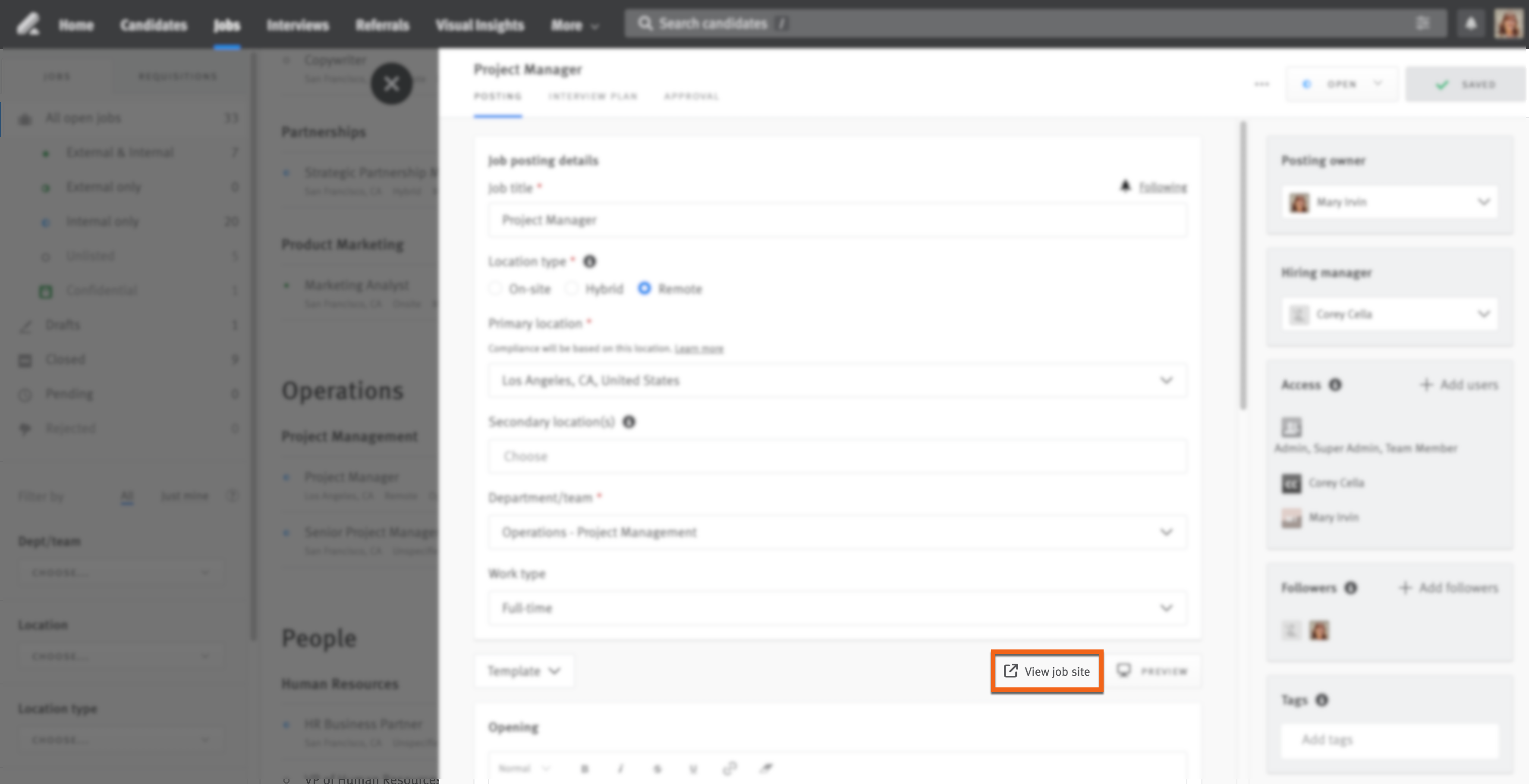 Posting editor with spotlight on Link button
