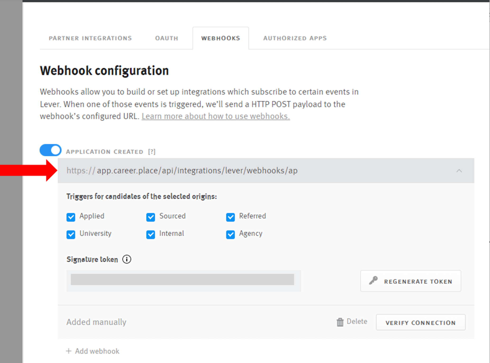 Enabling and using the career.place integration Lever Support