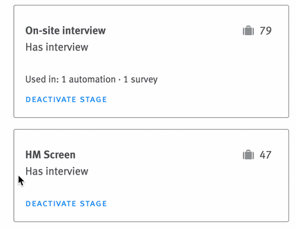 Live image of stage tiles being reordered.