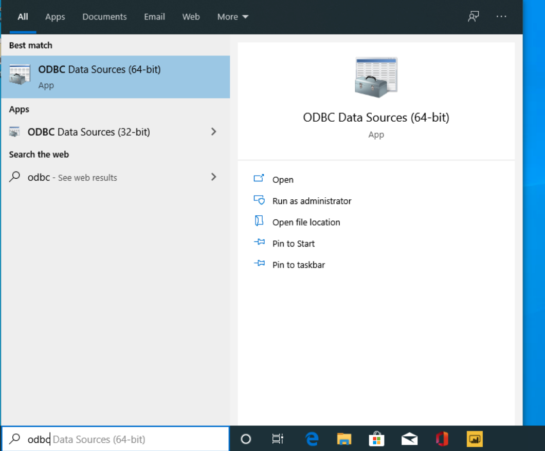 ODBC data sources utility