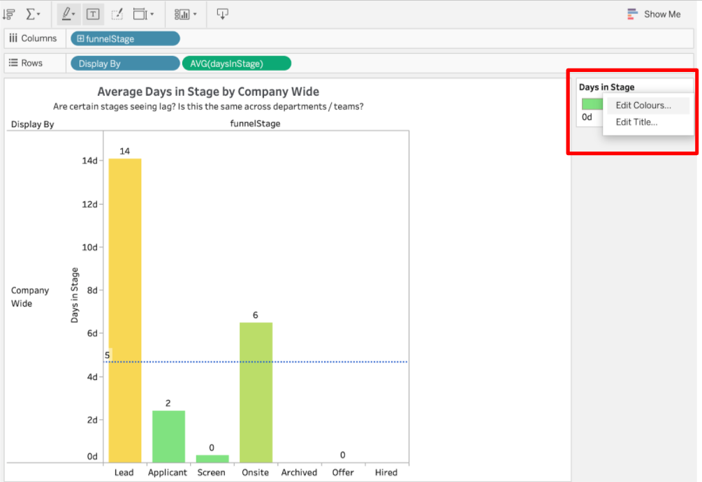 Dropdown menu extending from color legend outlined