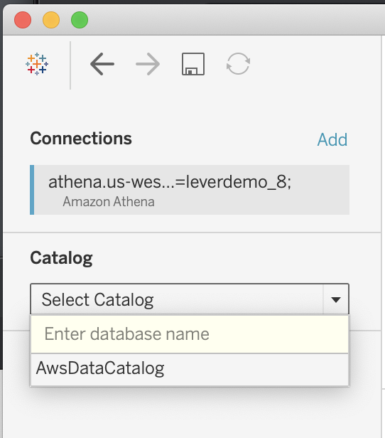 Catalog drop down menu expanded in modal