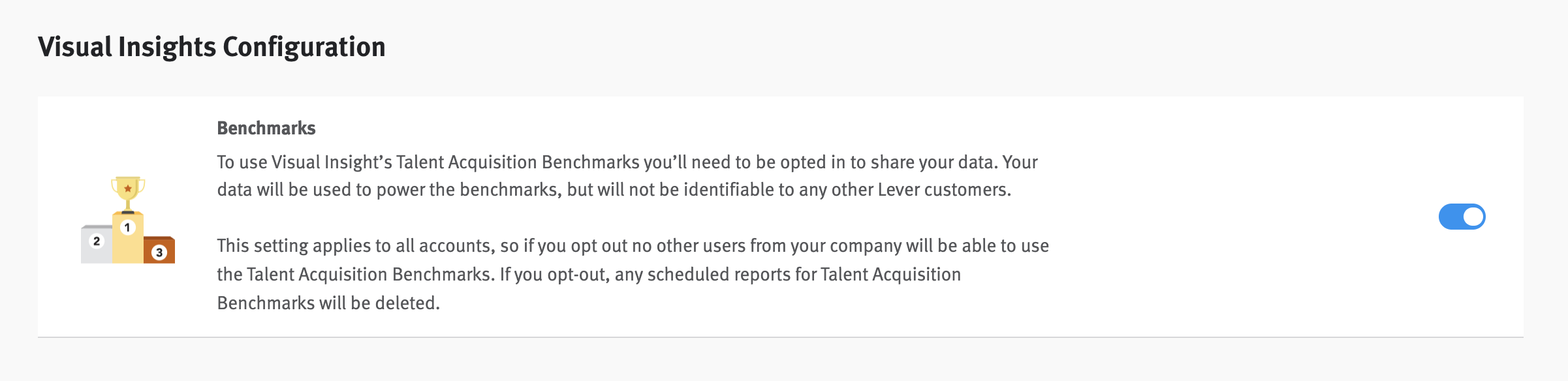 Visual Insights configuration toggles in Settings.