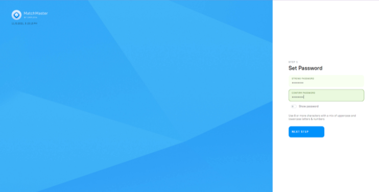 Employa account set up page