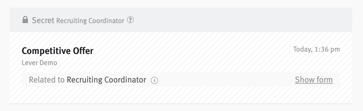 Close up of form in candidate story with associated opportunity labelled