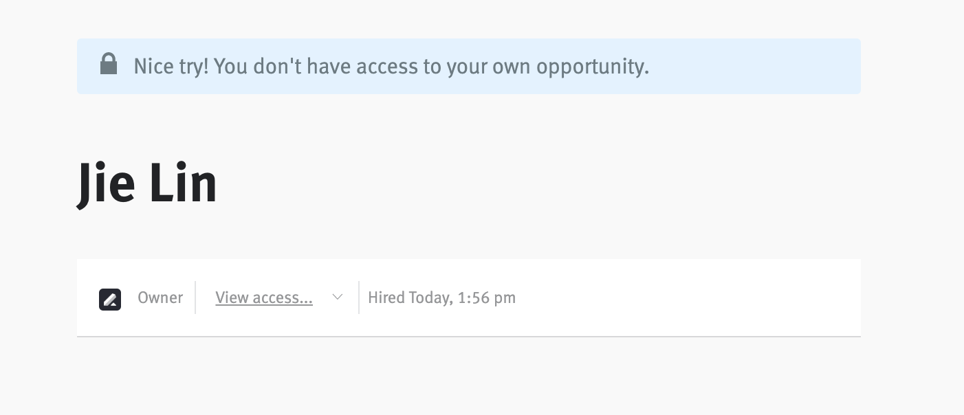 Candidate profile with restricted access information