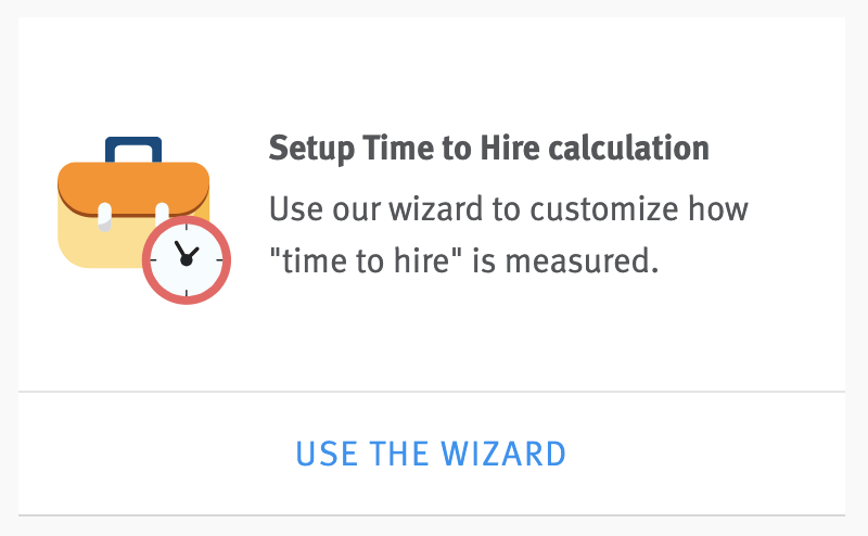Setup Time to Hire calculation tile in Visual Insights Settings.